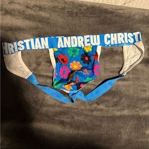 Andrew Christian Men's Floral Jockstrap - Blue and Multicolor
